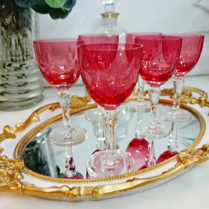 COPITA CRISTAL ROJA 1Alto 12 cm x Boca 5.5 cm