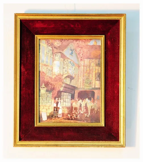 CUADRO MARCO TERCIOPELO ROJO "ALDEA ANTIGUA"