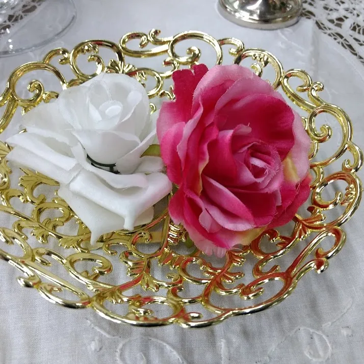 BANDEJA CALADA ORO Mini Deco  diam 18 cm