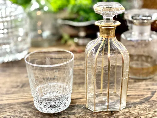 BOTELLÓN CRISTAL RAYAS ORO (BOT011)