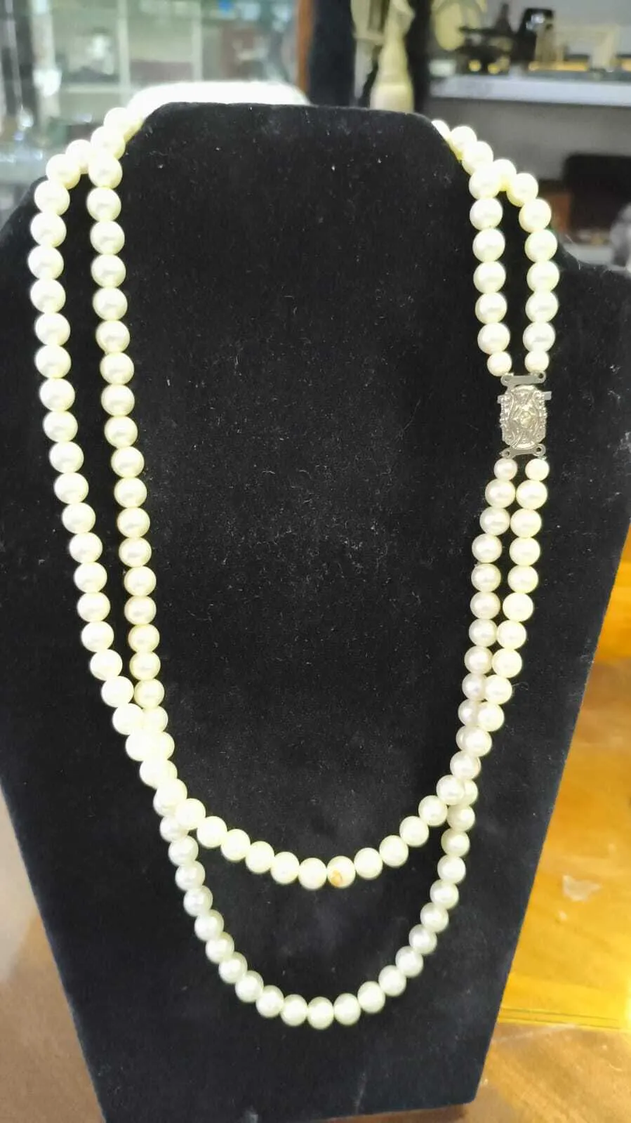 COLLAR  DE PERLA ANTIQUE  DOBLE