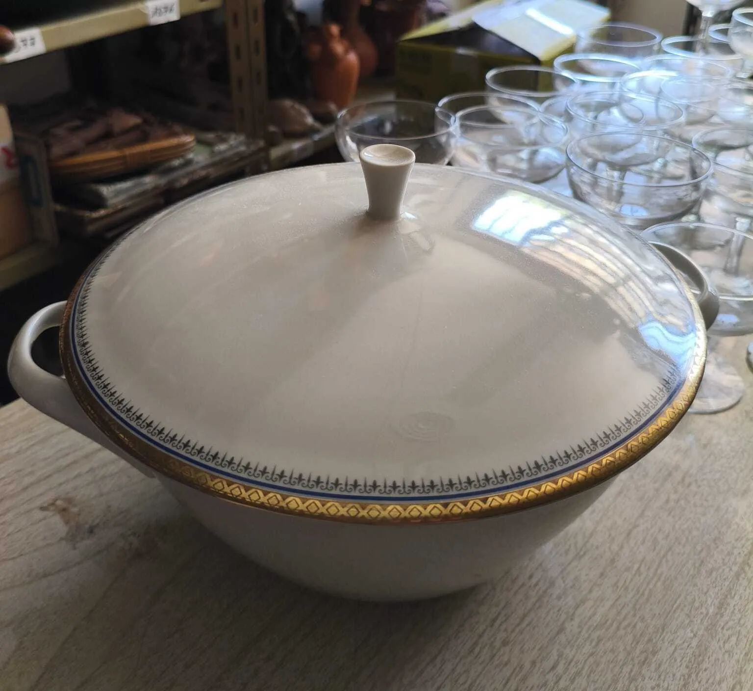 GUISERA PORCELANA VERBANO AZUL Y ORO 