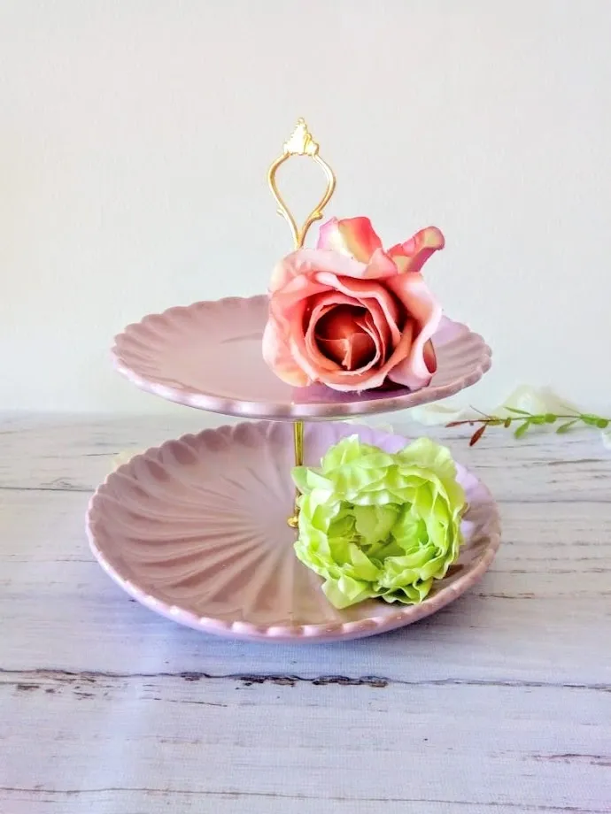  PORTA MASAS CERÁMICA 2 PISOS  LILA ONDAS