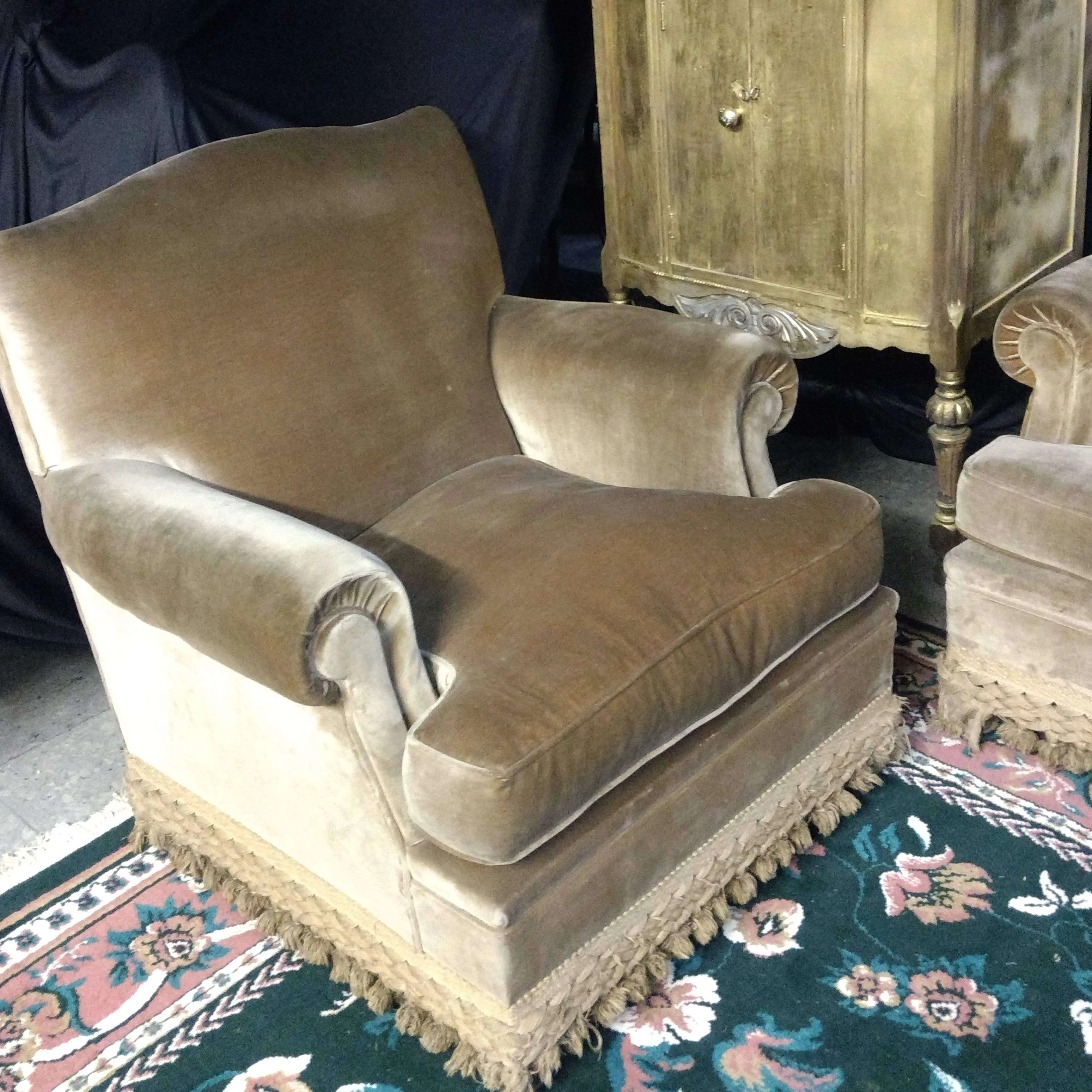 SILLÓN  BOSTON DE  1 CUERPO PANA color TABACO 