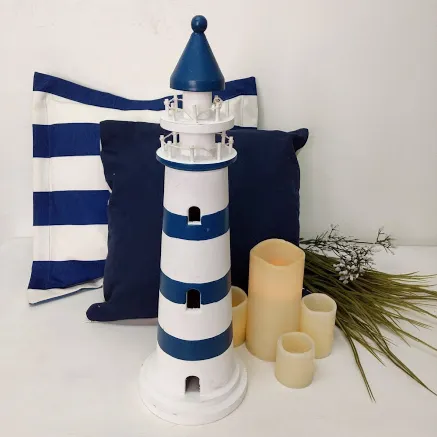 Faro azul y blanco 46cm