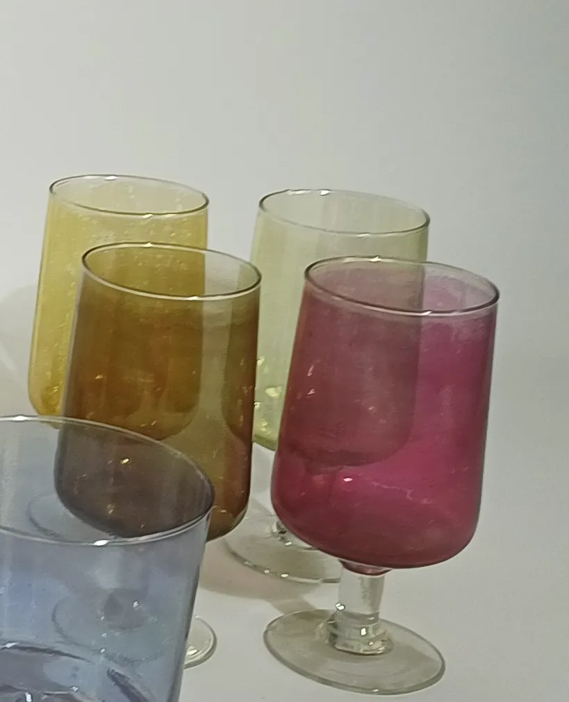 VASO CRISTAL COLOR CON PIE 