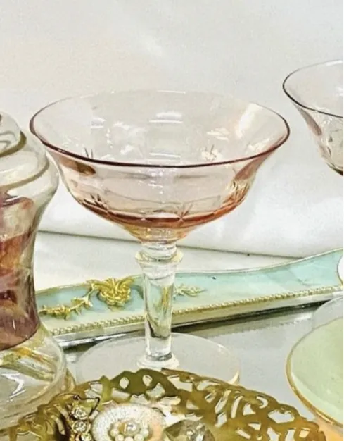 COPA CHAMPAGNE CRISTAL ROSA