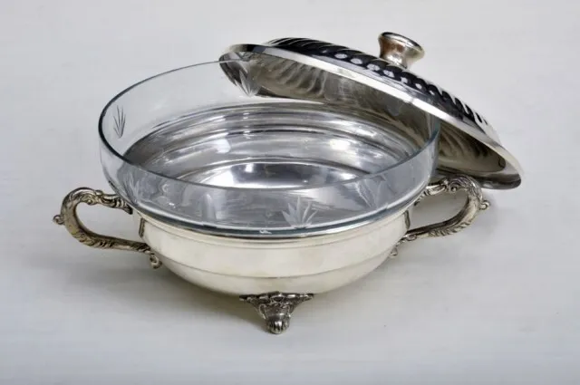 GUISERA PLATA ANTIQUE CON CRISTAL"GPAC" Diam 20 x  alt 17 cm 