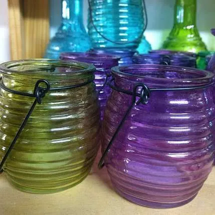 PORTA VELA DE COLORES BOHO CON AZA