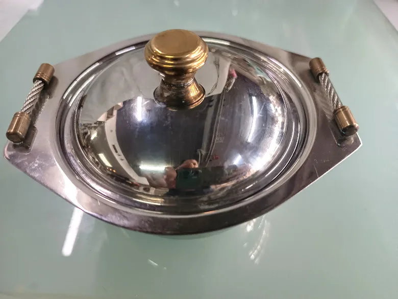 AZUCARETA DE ACERO INOX CON ASAS DE BRONCE  " AAB"