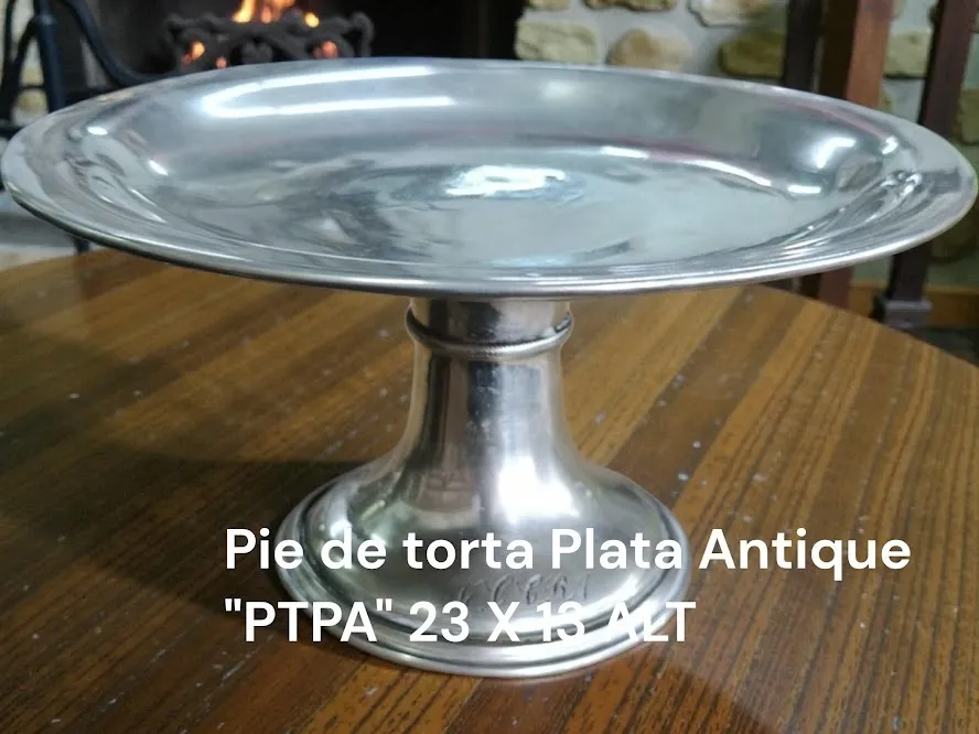 PIE DE TORTA PLATA ANTIQUE "PTPA25" Diam 25 X  13 alt