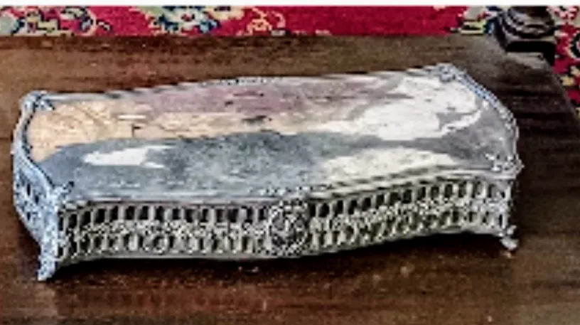 ALHAJERO RECTANGULAR  PLATA ANTIQUE CALADA " ARP"