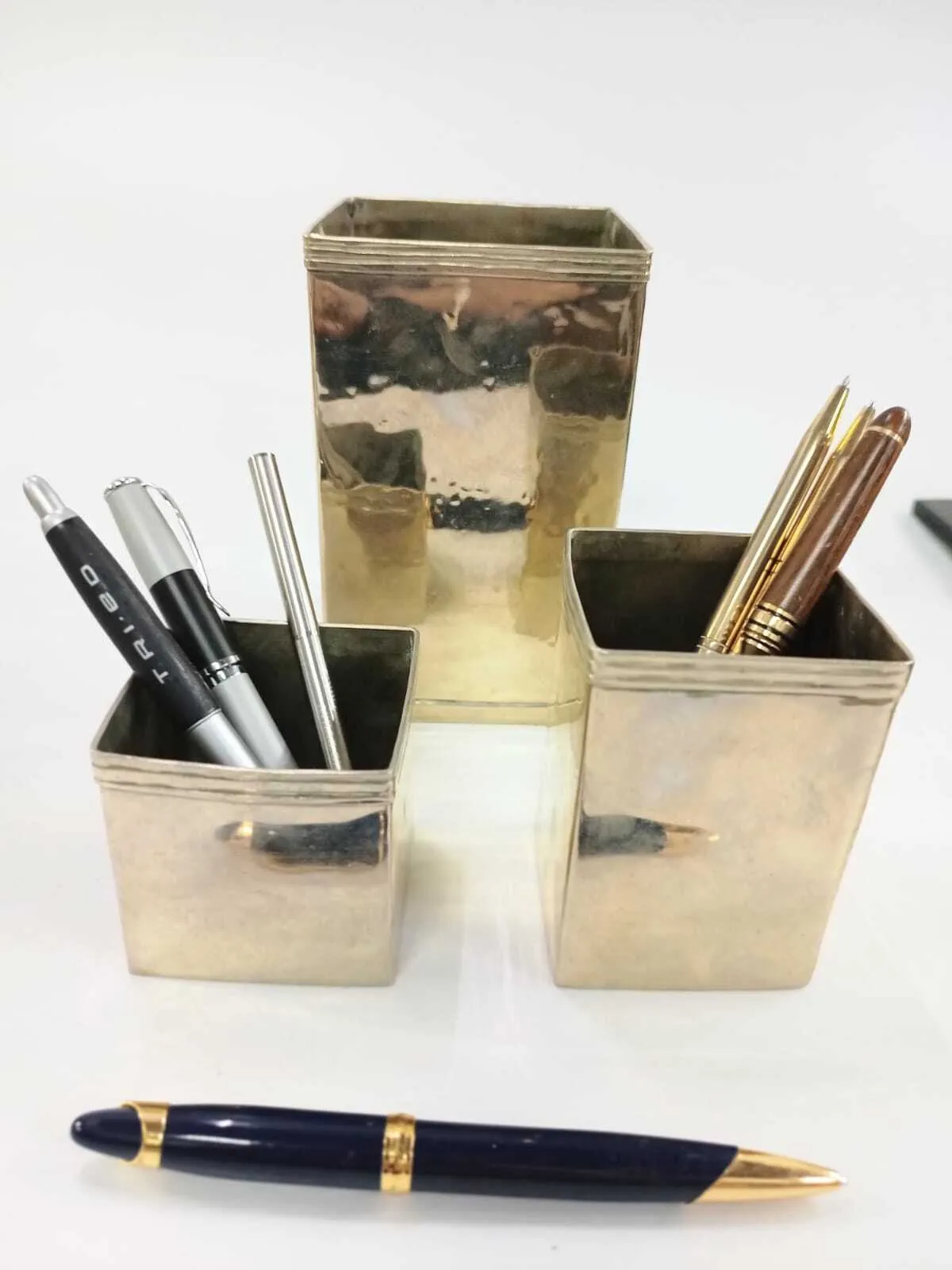 JUEGO 3 PORTALAPIZ CAJAS PLATIL  -  9 X9 X1 5 CM  EL MAYOR