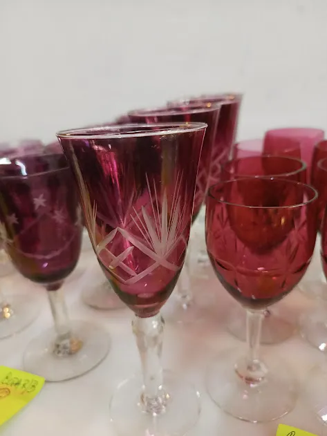 COPA CRISTAL ROJA/ BORDO "D" ALT.16.5 X 6.5 cm