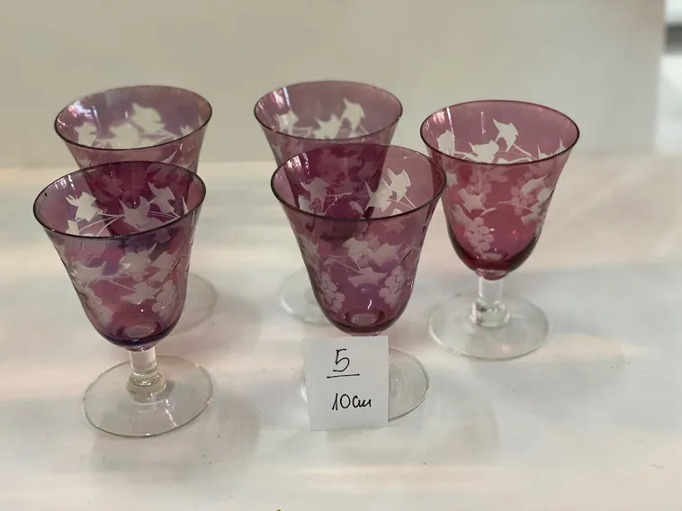 COPA CRISTAL ROJA/ BORDO "A" ALT 10 CM X 6.5 cm