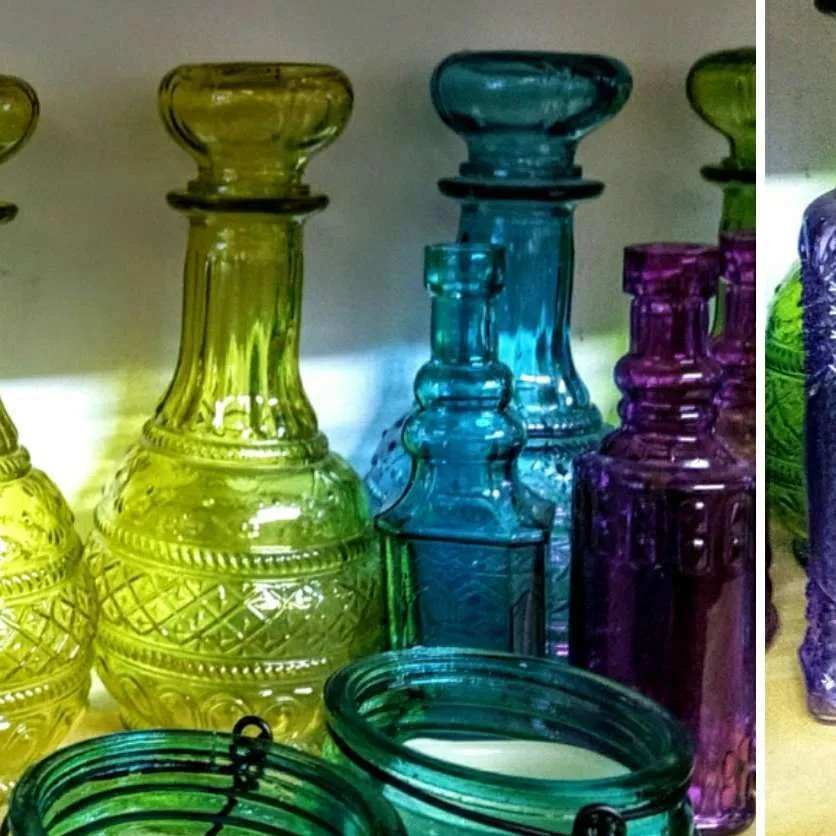 BOTELLONES  DE COLORES  CELESTE 