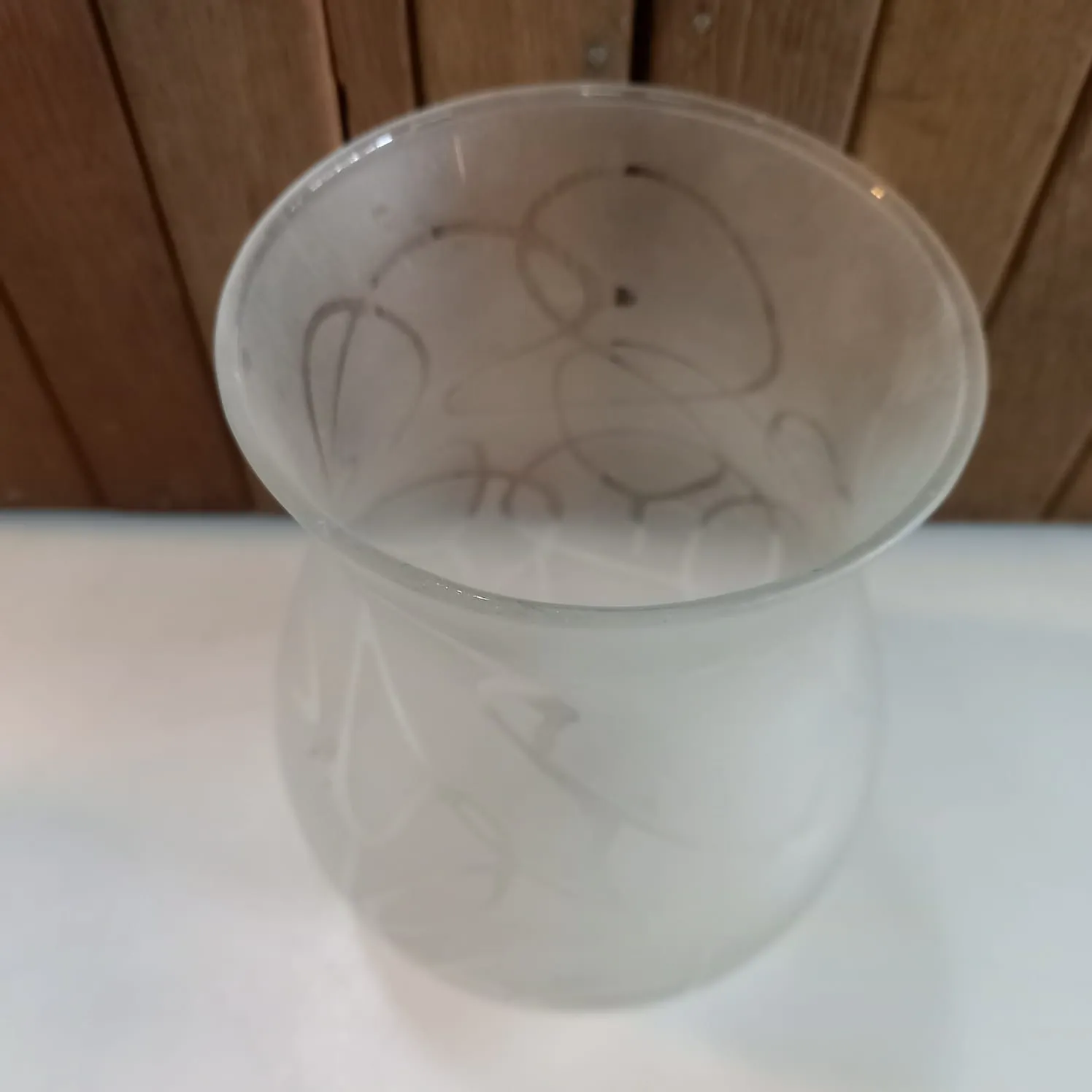 FLORERO CRISTAL SATINADO ANTIGUO "FCSA50"  1 0X 18 CM 