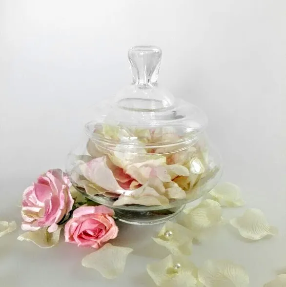 Caramelera  Cristal Chata con Tapa " CCC1"  Diam 23 alto 20 cm (CC017)