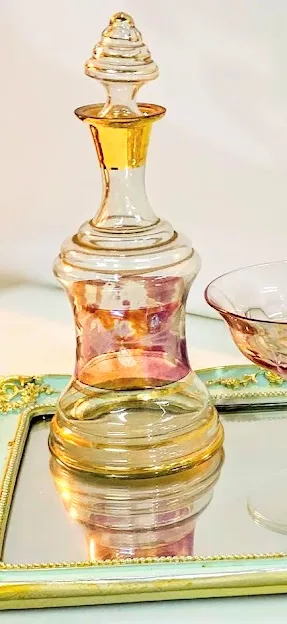 BOTELLON LICORERA ORO Y ROJO ALT 25CM ( BOTL02)