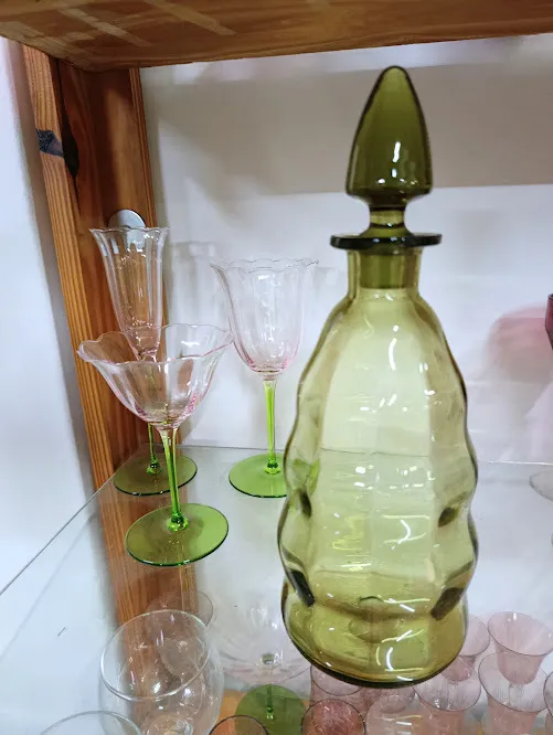 BOTELLON CRISTAL VERDE HOJA