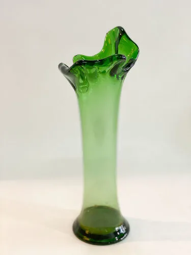 FLORERO CRISTAL VERDE ALT 30 (FC021)