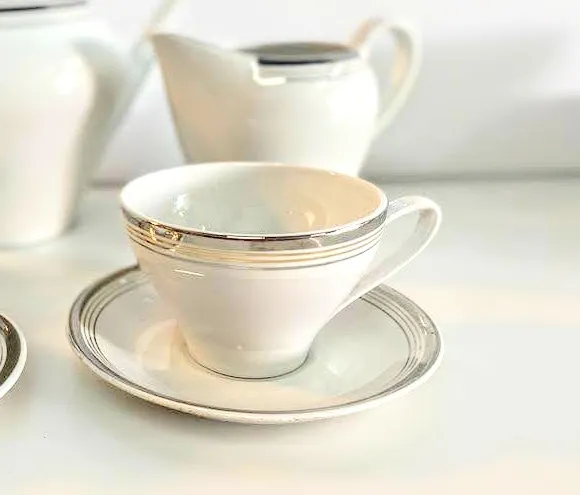 TAZA DE TE  BAVIERA BORDE PLATA