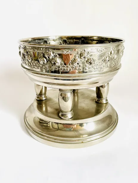 CENTRO PLATA ANTIQUE  " 4 COLUMNAS " diam. 19 x 18 Alt