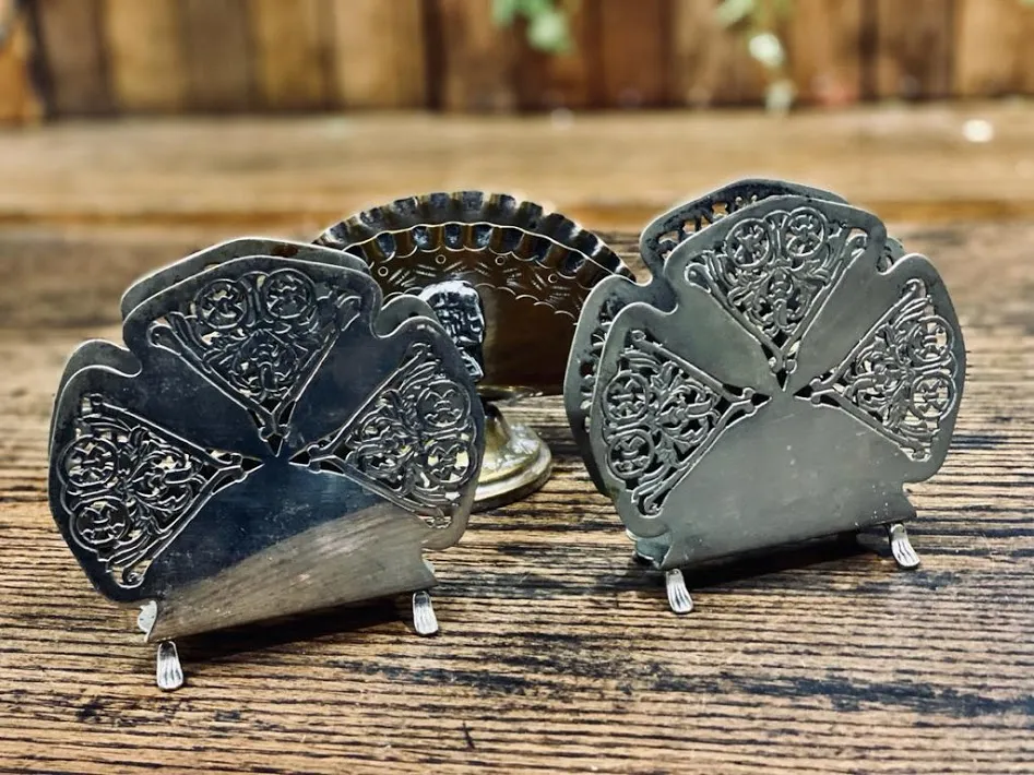 SERVILLETEROS PLATA ANTIQUE LABRADOS