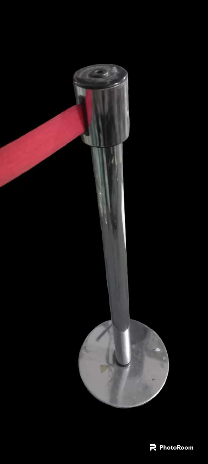 UNIFILA CROMADO CON CINTA RETRACTIL ROJO