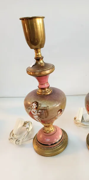 VELADOR CERAMICA  CON ANGELITOS  "VCA"