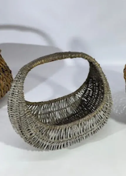 CANASTA MIMBRE  OVAL CON 1 ASA  "CAN8" Med: 30 x 20 x 10 cm Alto  32 cm