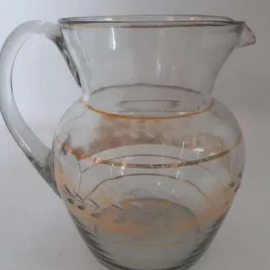 JARRA DE CRISTAL  Y ORO JCO2