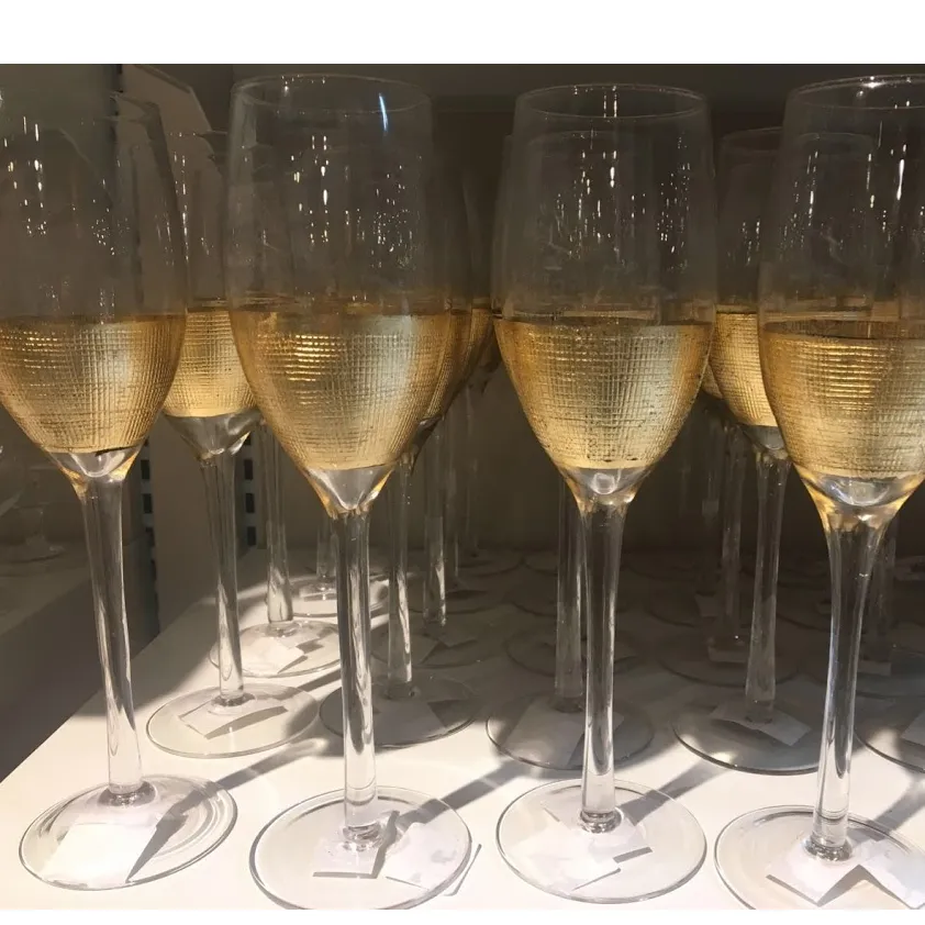 COPAS  DE  CHAMPAGNE  CRISTAL  ORO "REAL" 