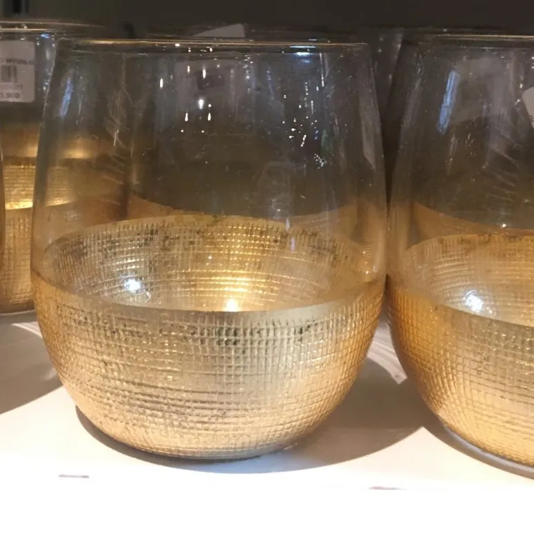 VASO  DE   CRISTAL  ORO "REAL" 