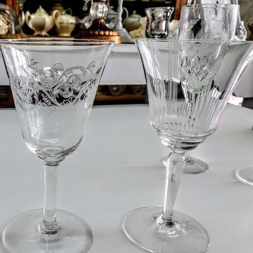 COPAS DE CRISTAL ANTIQUE TALLADO MIX & MACH