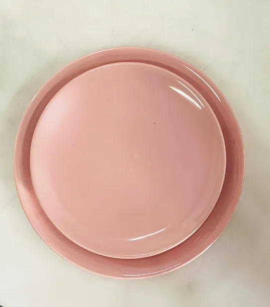 PLATO  PRINCIPAL CERAMICA ROSA - Diam.24.5 cm