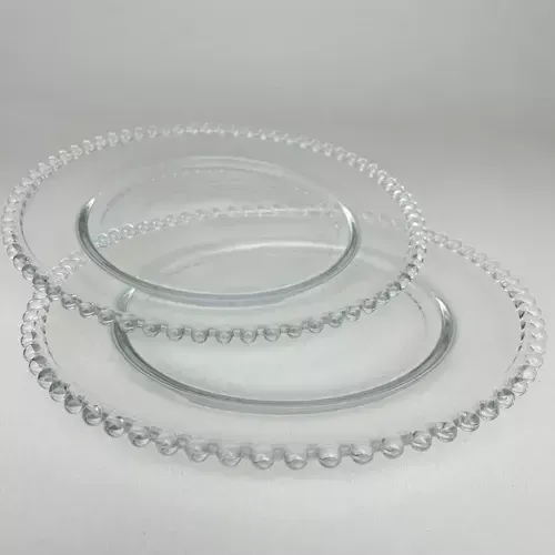 PLATO DE SITIO BORDE  PERLA CRISTAL - 32 CM