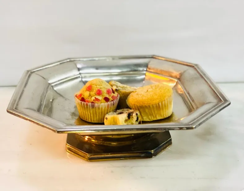 CENTRO DE PLATA ANTIQUE HEXAGONAL "CPH "  34 X 7 CM ALT. 