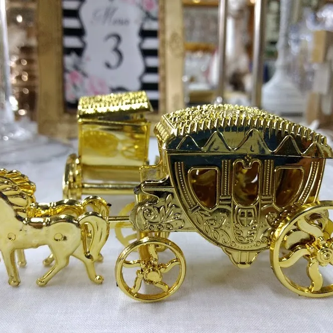 Mini Carroza Princesa  Mini Deco Oro 13 x 5 cm