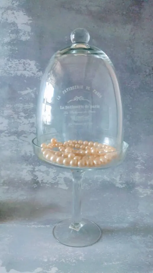 Campanas  Cristal- c/Pie Patisserie Grande  Alto 37 x 17 c m (CC011)