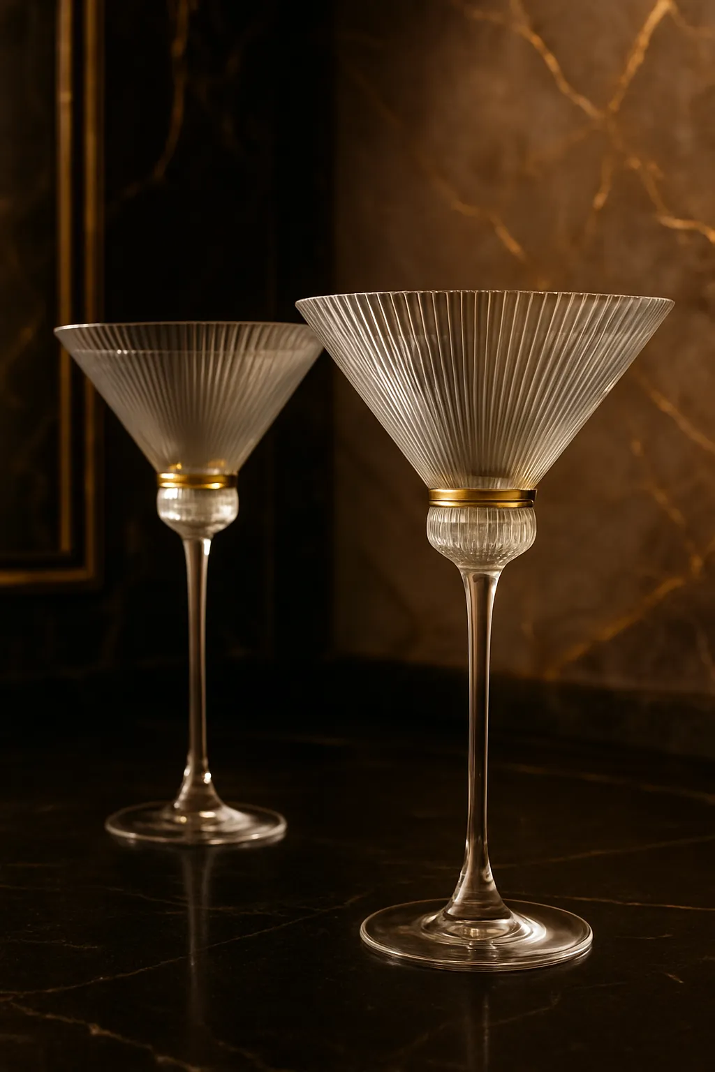 COPA "GLAM" COn ARO DORADO - Boca 12 x 20 cm alt