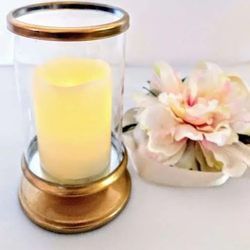 FANAL TUBO ORO - base metal y tulipa Diam- 10 cm -alt.20 cm (CO022)