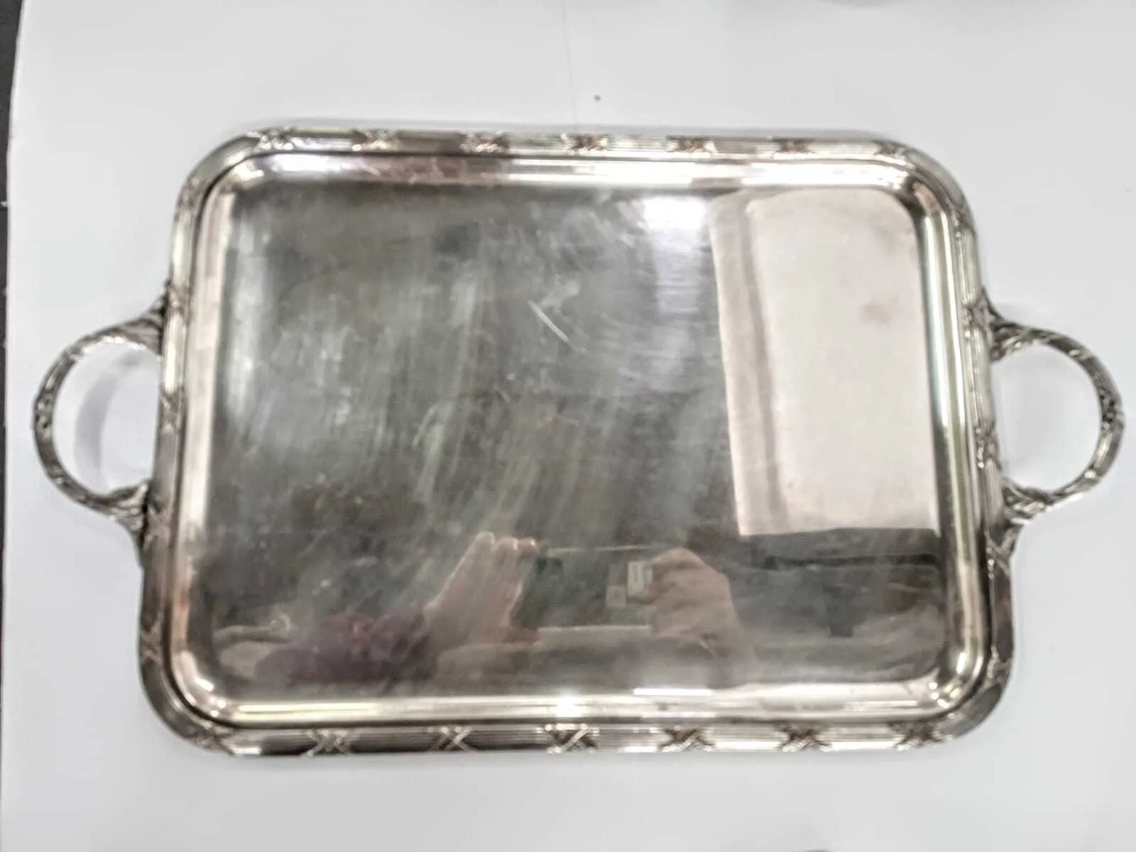 BANDEJA PLATA RECTANGULAR CON ASAS  "BPR54" 54 X 32 CM 