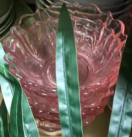 COMPOTERA CRISTAL ANTIQUE ROSA