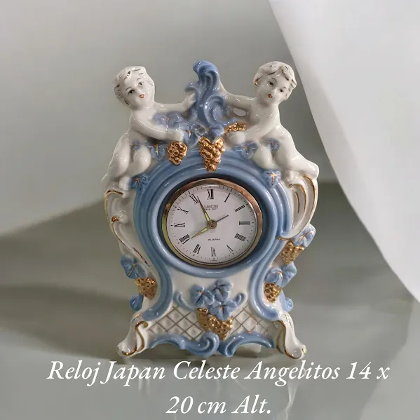 RELOJ JAPAN CELESTE "ANGELITOS" 14 X 20 CM Alt.