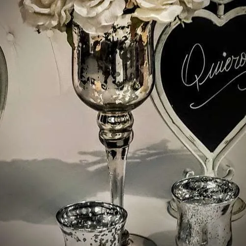 FLORERO ESPEJADO PIE ALTO .Alt .28 cm 