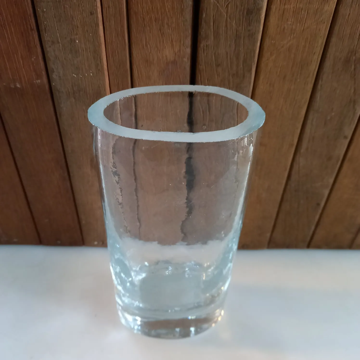 FLORERO CRISTAL LISO OVAL "FCLO37"  8 X 5 X 21 CM