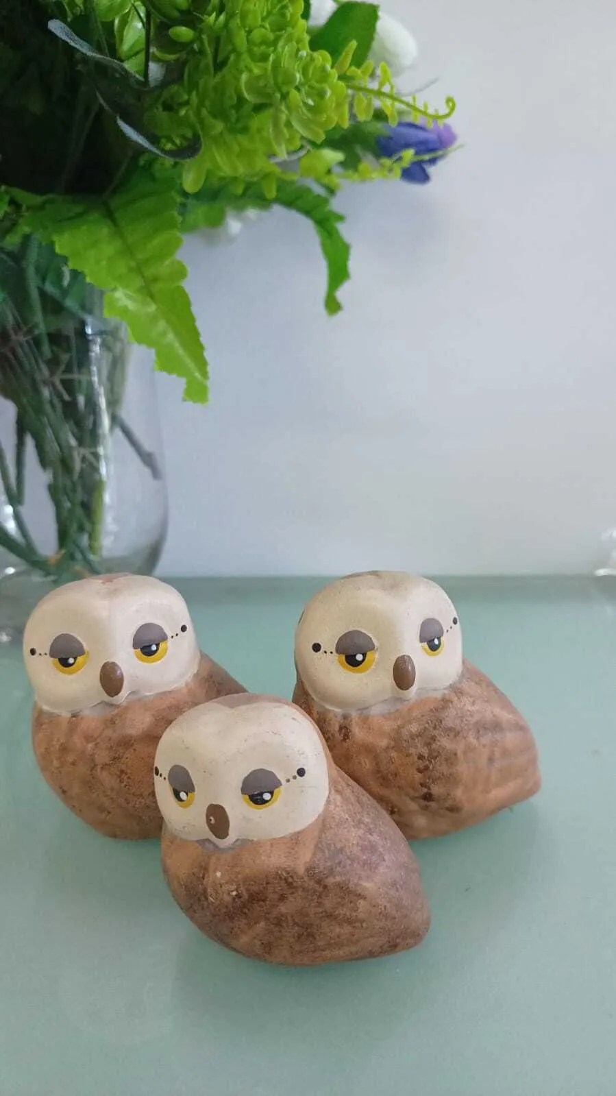 FIGURA  DE BUHOS  2 Medianos  y 1 chico