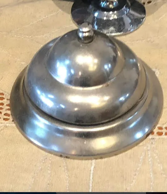 TIMBRE DE HOTEL METAL PLATEADO  diam. 10 cm