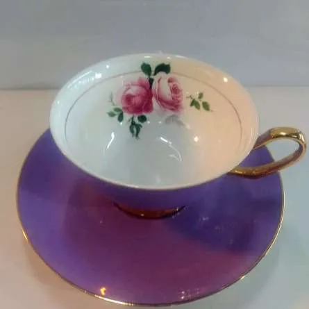 TAZA DE TE ROYAL CLASSIC -LILA  CON FLOR 
